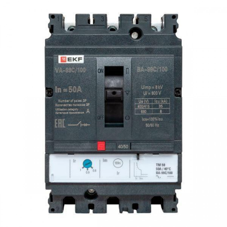 Выключатель автоматический 3п 100/50А 36кА ВА-99C Compact NS PROxima EKF mccb99C-100-50 Выключатель автоматический 3п 100/50А 36кА ВА-99C Compact NS PROxima EKF mccb99C-100-50