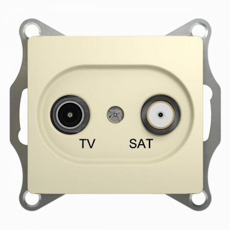 Розетка телевизионная оконечная TV/SAT 1-м СП Glossa 1дБ механизм беж. SE GSL000297 Розетка телевизионная оконечная TV/SAT 1-м СП Glossa 1дБ механизм беж. SE GSL000297
