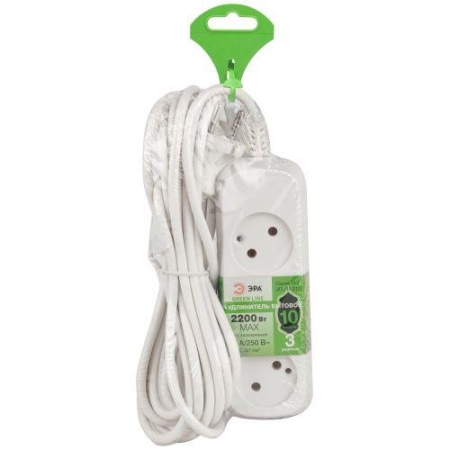 Удлинитель 3х10м без заземл. ПВС 2х1 UDL-10-3100 Greenline Эра Б0065024 Удлинитель 3х10м без заземл. ПВС 2х1 UDL-10-3100 Greenline Эра Б0065024