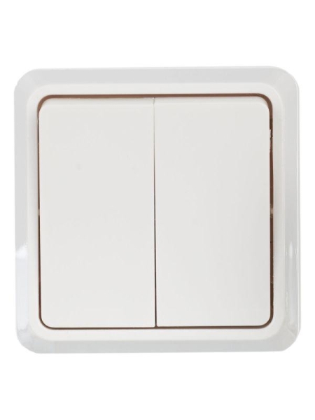 Выключатель 2-кл. ОП Октава 10А IP20 ВС20-2-0-ОБ 250В бел. GENERICA EVO20-K01-10-DC