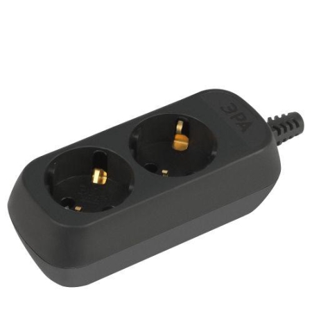 Колодка удлинителя 2-м с заземл. черн. KX-2e-B Эра Б0061711 Колодка удлинителя 2-м с заземл. черн. KX-2e-B Эра Б0061711