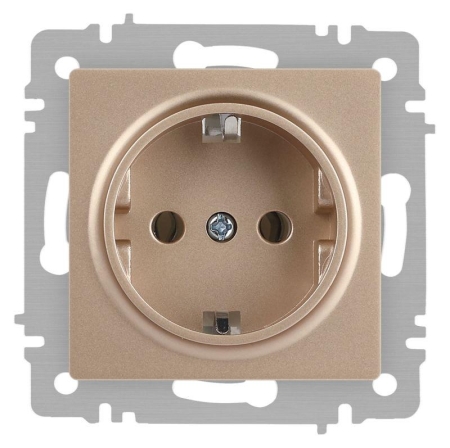 Розетка 1-м СП Accent 6-202-04 16А IP20 250В 2P+E Schuko шампань Intro Б0063690 Розетка 1-м СП Accent 6-202-04 16А IP20 250В 2P+E Schuko шампань Intro Б0063690