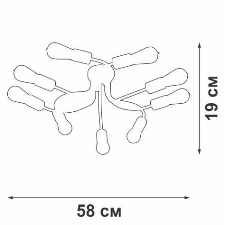 Люстра 9хE27 макс. 60Вт Vitaluce V4449-1/9PL Люстра 9хE27 макс. 60Вт Vitaluce V4449-1/9PL