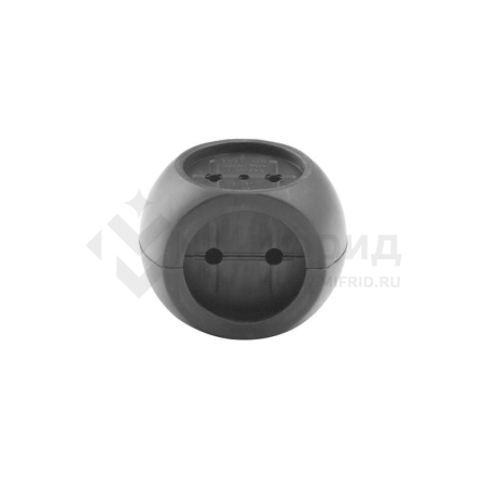 Разветвитель сетевой (тройник) РВ-043 Si 1/3С-Bl 6А шар черн. Volsten 13919