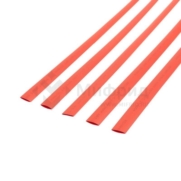 Трубка термоусадочная ТУТ нг 10.0/5.0 красн. 1м REXANT 21-0004