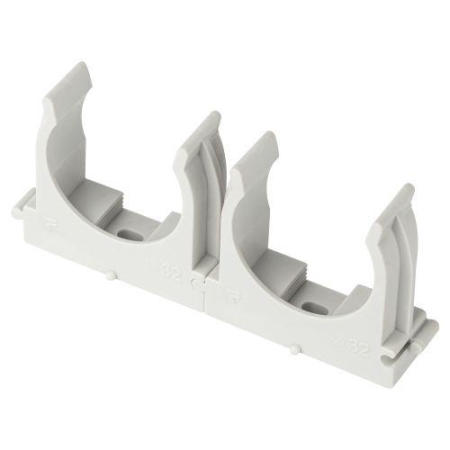 Держатель для труб (клипса) d32мм для прямого монтажа CLIP-32-G-MP сер. (уп.50шт) Эра Б0062106