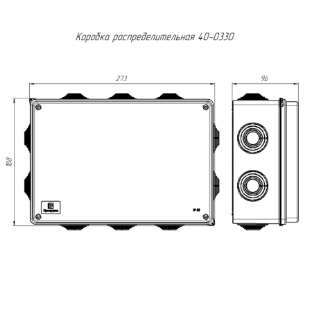 Коробка распределительная ОП безгалогенная (HF) 260х175х90 Промрукав 40-0330