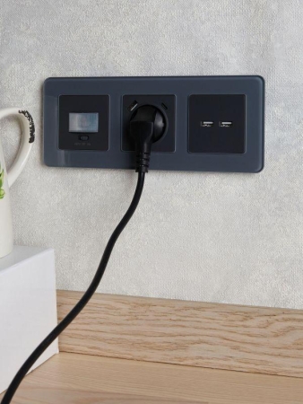 Розетка BRITE USB A+A 3.1А РЮ10-1-БрГ механизм графит IEK BR-U21-D31-K53 Розетка BRITE USB A+A 3.1А РЮ10-1-БрГ механизм графит IEK BR-U21-D31-K53