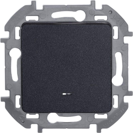 Переключатель 1-кл. Inspiria 10А IP20 250В 10AX с подсветкой/индикацией механизм антрацит IEK 673663