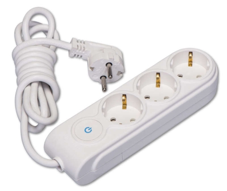 Удлинитель 3х3м с заземл. 16А IP20 ПВС 3х1.5 с выкл. защ. шторки Makel N3310044 Удлинитель 3х3м с заземл. 16А IP20 ПВС 3х1.5 с выкл. защ. шторки Makel N3310044