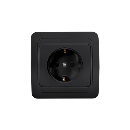Розетка 1-м с заземл. CLASSICO 2028B черн. IN HOME 4690612061108 Розетка 1-м с заземл. CLASSICO 2028B черн. IN HOME 4690612061108