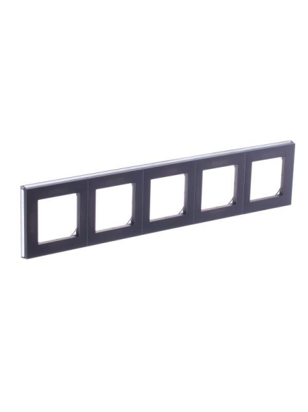 Рамка Levit 5п сталь/дым. черн. ABB 2CHH015050A6069 Рамка Levit 5п сталь/дым. черн. ABB 2CHH015050A6069