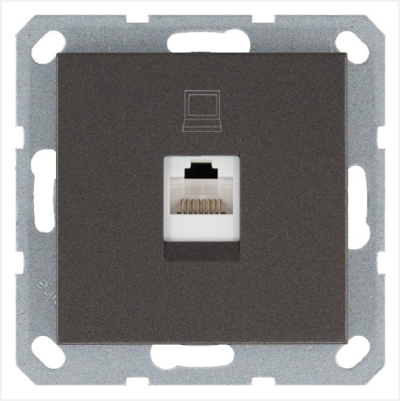 Розетка компьютерная 1-м RJ45 IP20 кат. 5E механизм мокко Jasmart G6105Z Розетка компьютерная 1-м RJ45 IP20 кат. 5E механизм мокко Jasmart G6105Z