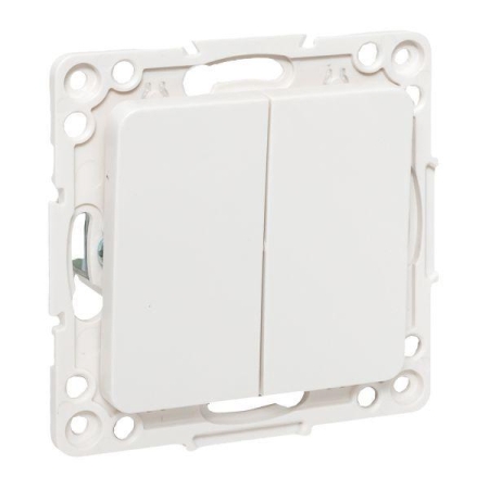Переключатель проходной 2-кл. Стокгольм 10А винтов. клеммы механизм бел. PROxima EKF EYV10-027-20