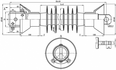 КСПКр на напряжение 25 кВ и нагрузку 70 и 120 кН - Птицезащищённые