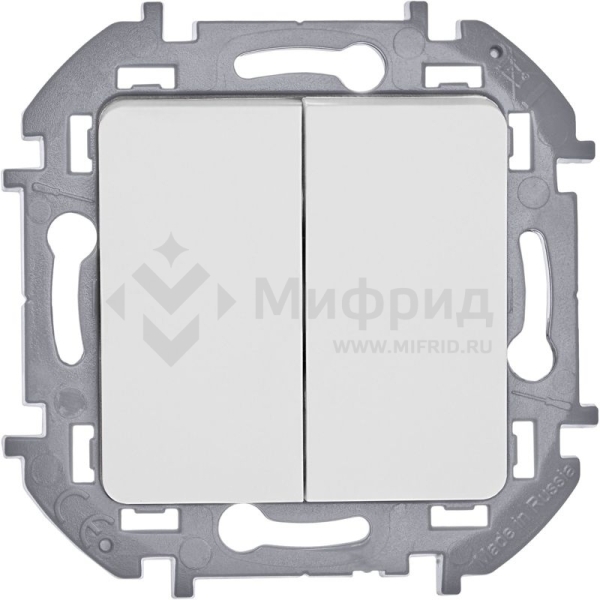 Выключатель 2-кл. 1п 1мод. СП Inspiria 10А IP20 250В 10AX механизм бел. IEK 673620