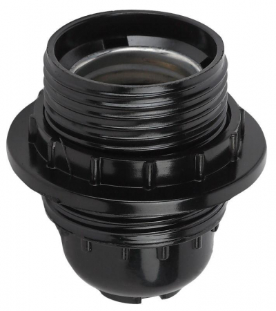 Патрон E27 с кольцом бакелит черн. (х50) (50/200/4800) Эра Б0044084 Патрон E27 с кольцом бакелит черн. (х50) (50/200/4800) Эра Б0044084