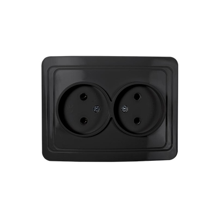 Розетка 2-м CLASSICO 2102B черн. IN HOME 4690612061115 Розетка 2-м CLASSICO 2102B черн. IN HOME 4690612061115