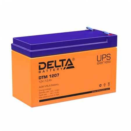 Аккумулятор UPS 12В 7.2А.ч DTM 1207 Delta 4614010050004 Аккумулятор UPS 12В 7.2А.ч DTM 1207 Delta 4614010050004