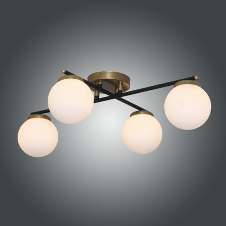 Светильник "Злата" 141 (плафон 8728) НСБ 01-4х25-101 G9 [ИМ] потолочн. черн.зол. Элетех 1005405280