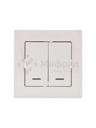 Выключатель 2-кл. 1п СП Vesna 10А IP20 с индикацией механизм крем. LEZARD 742-0388-112
