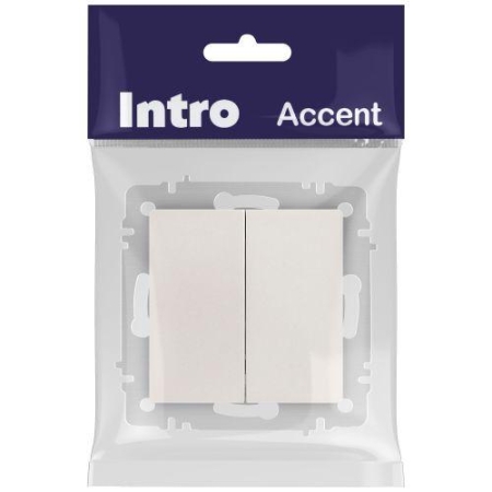 Переключатель 2-кл. СП Accent 6-107-06 10А IP20 250В AL/CU перламутр. Intro Б0063566