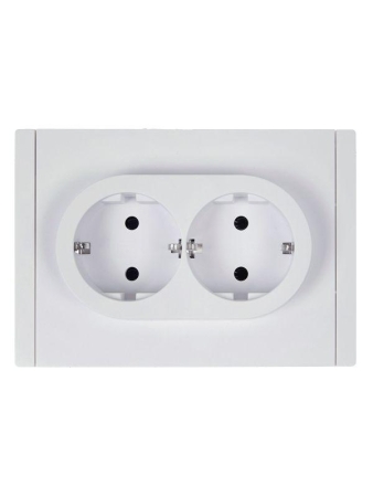 Розетка 2-м СП FORTE&PIANO FP224 16А с заземл. без защ. шторок безвинт. крепл. бел. IEK FP-R21-16-1-K01