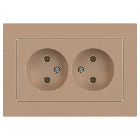 Розетка 2-м СП Accent 6-204-04 16А IP20 250В 2P AL/CU шампань Intro Б0063462 Розетка 2-м СП Accent 6-204-04 16А IP20 250В 2P AL/CU шампань Intro Б0063462