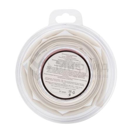 Трубка термоусадочная ТУТ нг 6.0/3.0 бел. ролик 2.44м Rexant 29-0031