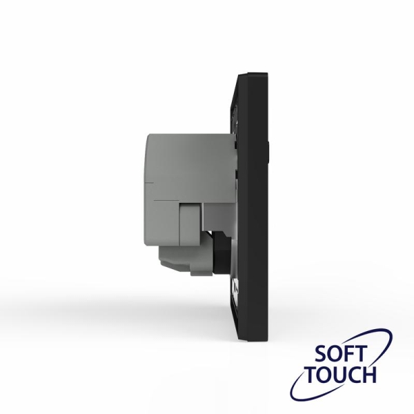 Розетка 1-м СП Pixel IP20 с заземл. с 2-мя заряд. устр. USB тип A+C механизм карбон TOKOV ELECTRIC TKE-PX-R1U2AC-C14