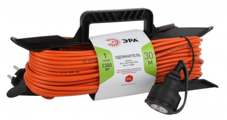 Удлинитель-шнур на рамке 1х30м без заземл. 6А IP20 UFx-1-2х0.75-30m ПВС 2х0.75 Эра Б0046822 Удлинитель-шнур на рамке 1х30м без заземл. 6А IP20 UFx-1-2х0.75-30m ПВС 2х0.75 Эра Б0046822