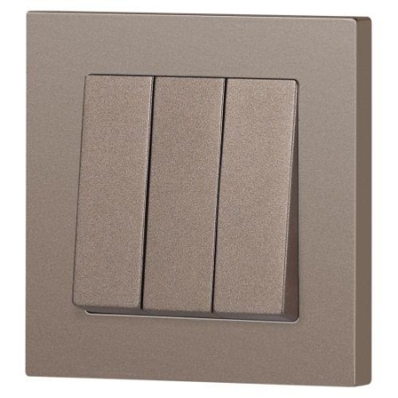 Выключатель 3-кл. СП Accent 6-106-08 10А IP20 250В AL/CU бронза Intro Б0063547