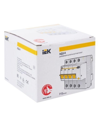 Выключатель автоматический дифференциального тока 4п C 32А 100мА тип AC 4.5кА АД-14 KARAT IEK MAD10-4-032-C-100