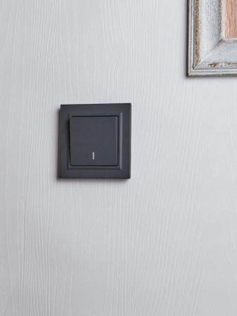 Выключатель проходной 1-кл. СП BRITE ВС10-1-7-БрГ 10А с индик. механизм графит IEK BR-V12-1-10-K53