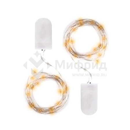Гирлянда DC-G05-20YS2 20LED 2xCR2032(в компл.) желт. (уп.2шт) ФАZА 5047976