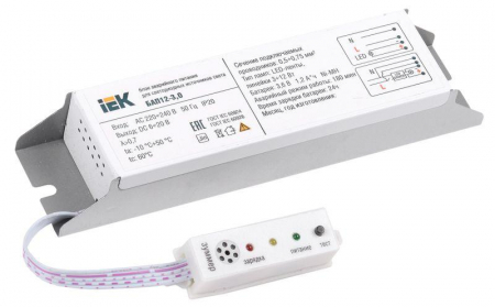 Блок аварийного питания БАП12-3.0 для LED IEK LLVPOD-EPK-12-3H Блок аварийного питания БАП12-3.0 для LED IEK LLVPOD-EPK-12-3H