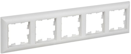 Рамка 5-м BRITE РУ-5-БрАБ арктич. бел./бел. IEK BR-M52-12-K91