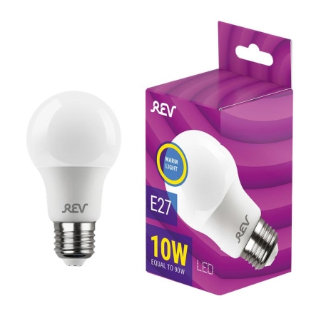 Лампа светодиодная LED-A60-E27-10Вт-2700K 10Вт грушевидная 2700К тепл. бел. E27 750лм 180-240В REV 32266 5 Лампа светодиодная LED-A60-E27-10Вт-2700K 10Вт грушевидная 2700К тепл. бел. E27 750лм 180-240В REV 32266 5