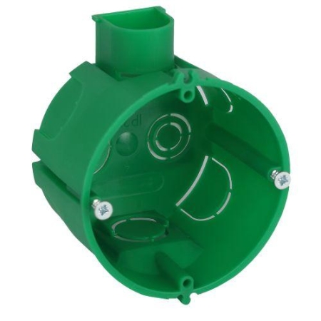 Коробка установочная 68х45мм для твердых стен с саморезами один стыковочный узел IP20 зел. KUTS1-68-45-green Эра Б0061164