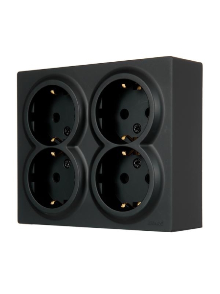 Розетка 4-м ОП LETO с заземл. закрытый корпус ПБТ черн. бархат LEZARD 752-4200-127BDP Розетка 4-м ОП LETO с заземл. закрытый корпус ПБТ черн. бархат LEZARD 752-4200-127BDP