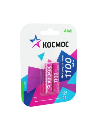 Аккумулятор AAA/R03 1100мА.ч Ni-MH (блист.2шт) КОСМОС KOCR03NIMH(1100MAH) Аккумулятор AAA/R03 1100мА.ч Ni-MH (блист.2шт) КОСМОС KOCR03NIMH(1100MAH)
