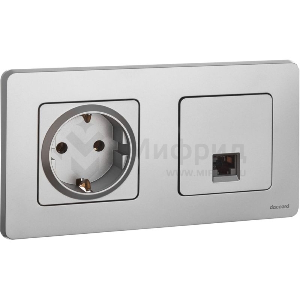 Розетка компьютерная СП Inspiria RJ45 кат.5E UTP IP20 алюм. IEK 673827