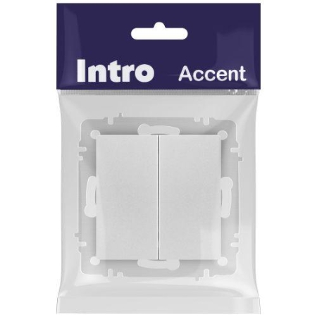 Переключатель 2-кл. СП Accent 6-107-03 10А IP20 250В AL/CU алюм. Intro Б0063560