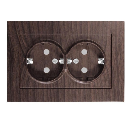 Розетка 2-м СП Афина 16А IP20 с заземл. защ. шторки в сборе венге Universal A0050-V Розетка 2-м СП Афина 16А IP20 с заземл. защ. шторки в сборе венге Universal A0050-V