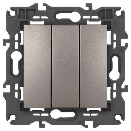 Выключатель 3-кл. Elegance 14-1107-16 250В 10АХ титан Эра Б0065799