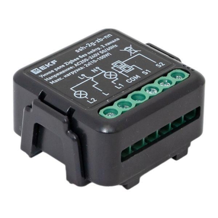 Реле умное в подрозетник 2-канальное Zigbee Connect Select без нейтрали EKF ssh-2g-zb-nn