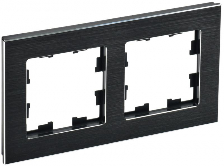 Рамка 2-м BRITE РУ-2-1-БрЧ металл черн. IEK BR-M22-M-K02 Рамка 2-м BRITE РУ-2-1-БрЧ металл черн. IEK BR-M22-M-K02