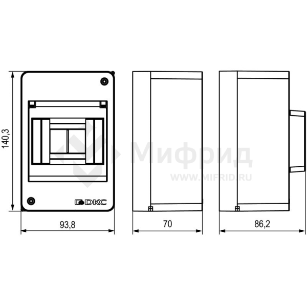 Щиток настенный Фрейм (FRAME) ЩРн-п-4 4мод. без дверцы бел. DKC F04W0W0