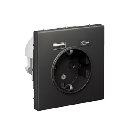 Розетка ArtGallery 16А с 2-мя заряд. устройствами USB A+C 5В/2.4А/3А 2х5В/1.5А механизм базальт SE GAL001432 Розетка ArtGallery 16А с 2-мя заряд. устройствами USB A+C 5В/2.4А/3А 2х5В/1.5А механизм базальт SE GAL001432