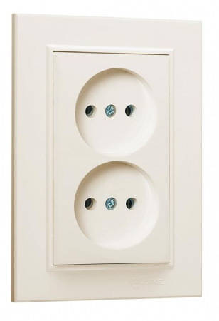 Розетка 2-м СП Karea 10А IP20 б/з крем. Makel 56010017 Розетка 2-м СП Karea 10А IP20 б/з крем. Makel 56010017